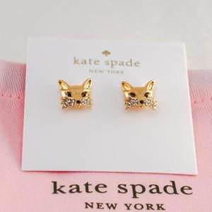 Kate Spade So Foxy Gold Fox Head Stud Earrings (with Dust Bag) NEW
